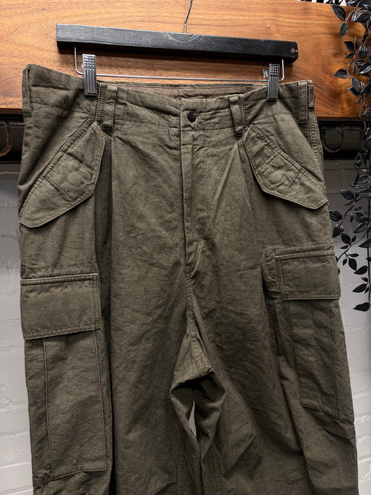 Yohji Yamamoto Pour Homme Military Green Wide Leg ‘Parachute’ Cargo Pants