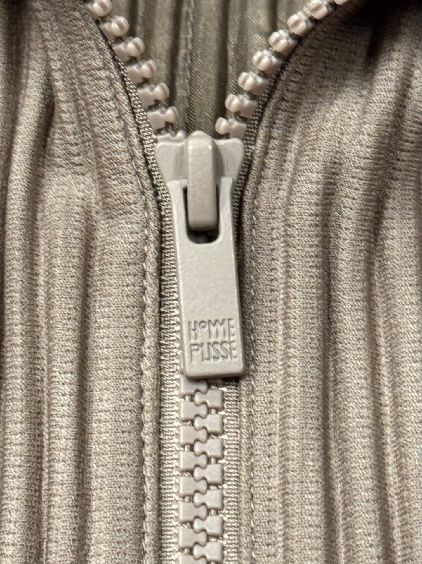 Issey Miyake Homme Plisse Pleated Brown Zip-Up Track Jacket