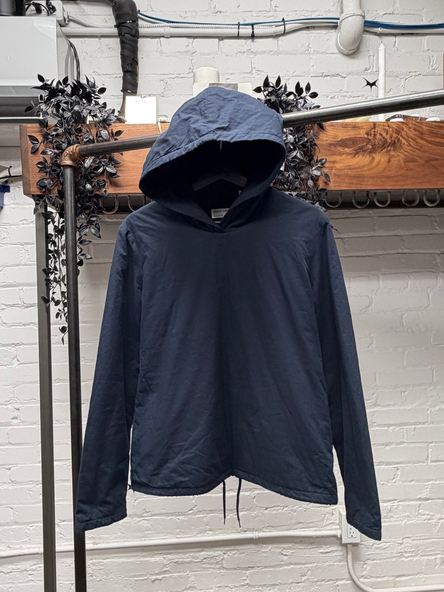 Vintage AW1996 Helmut Lang ‘Down Filled’ Padded Navy Cotton Hoodie