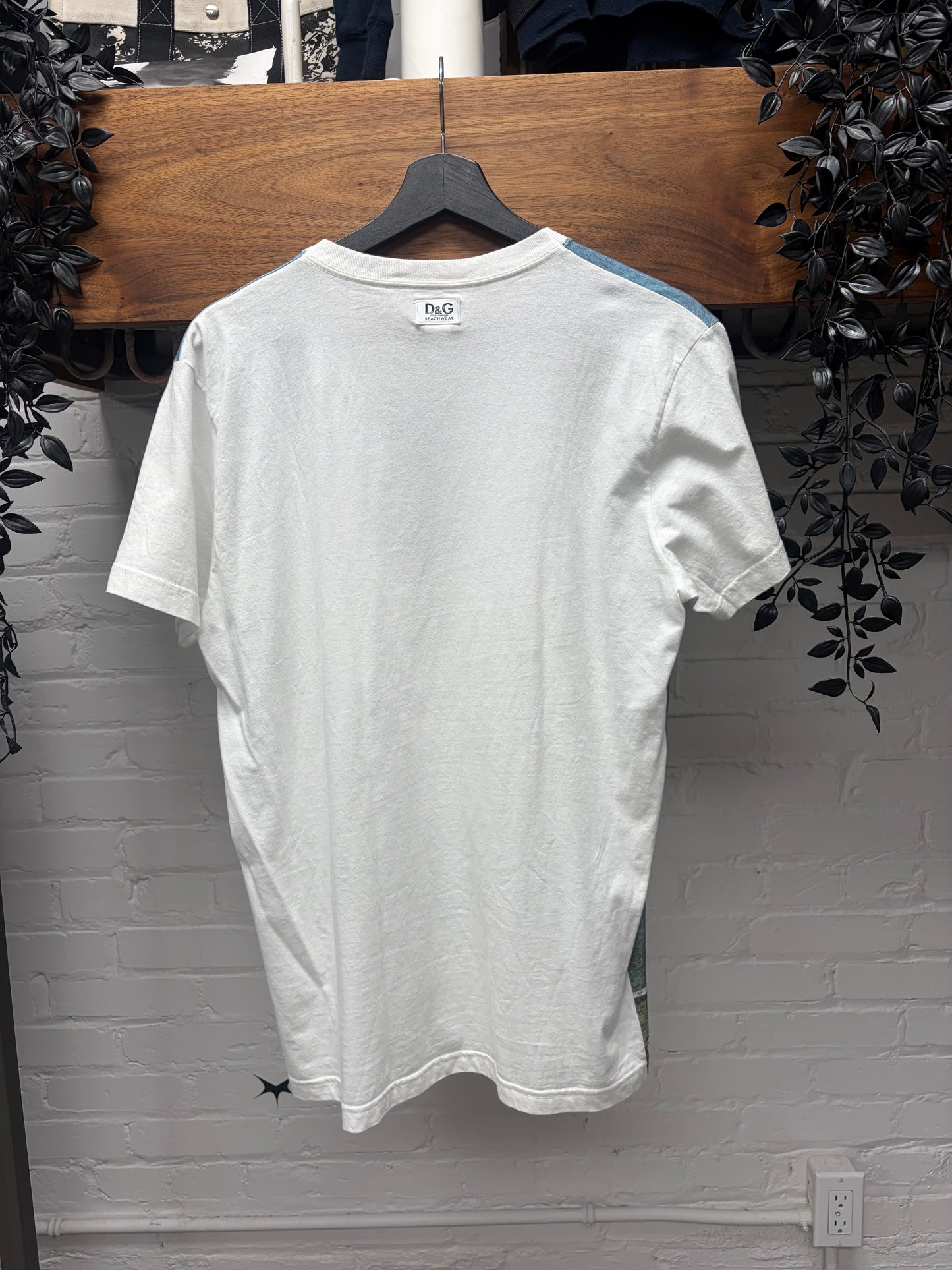 2000s Dolce & Gabbana ‘Beachwear’ White Graphic T-Shirt