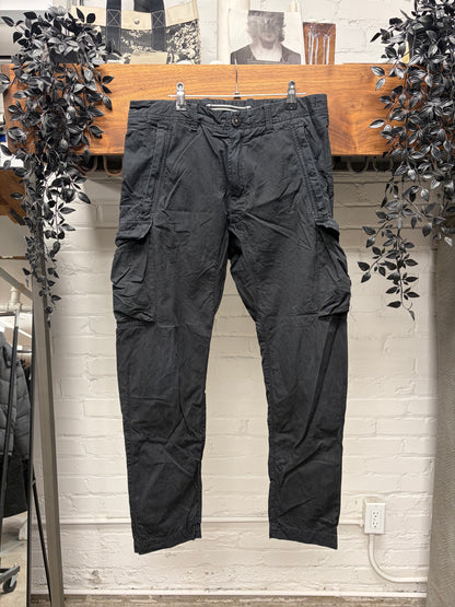 Stone Island Black Ripstop Cotton Cargo Pants