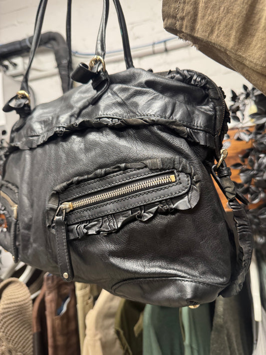 2000s Gucci ‘Sabrina’ Black Calfskin Leather Boston Bag
