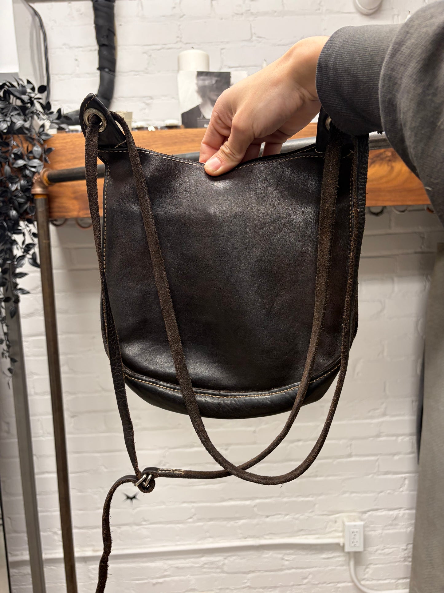 Guidi ‘Full Grain’ Brown Horse Leather Shoulder/Crossbody Bag