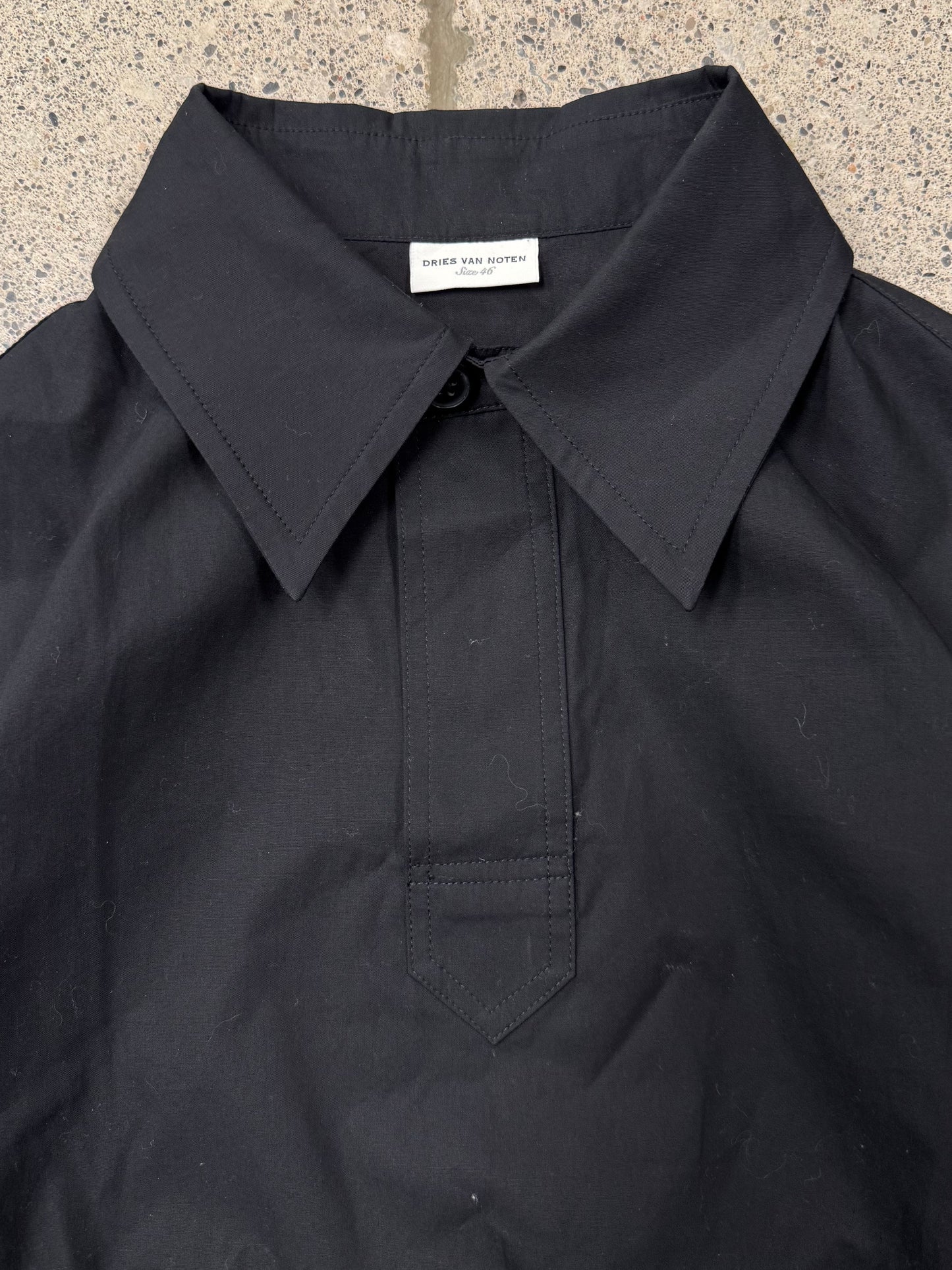 Dries Van Noten Black Long Sleeve Polo