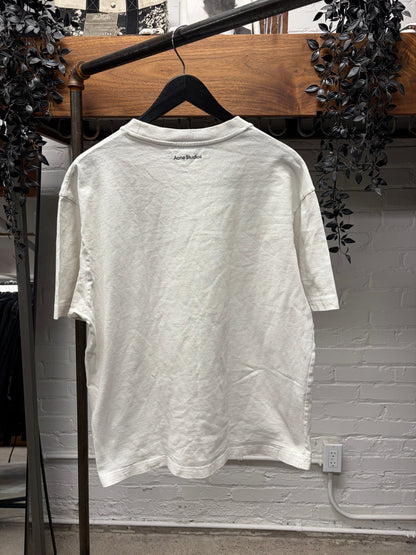 Acne Studios ‘Peace Gallery’ White Cropped Fit Graphic T-Shirt