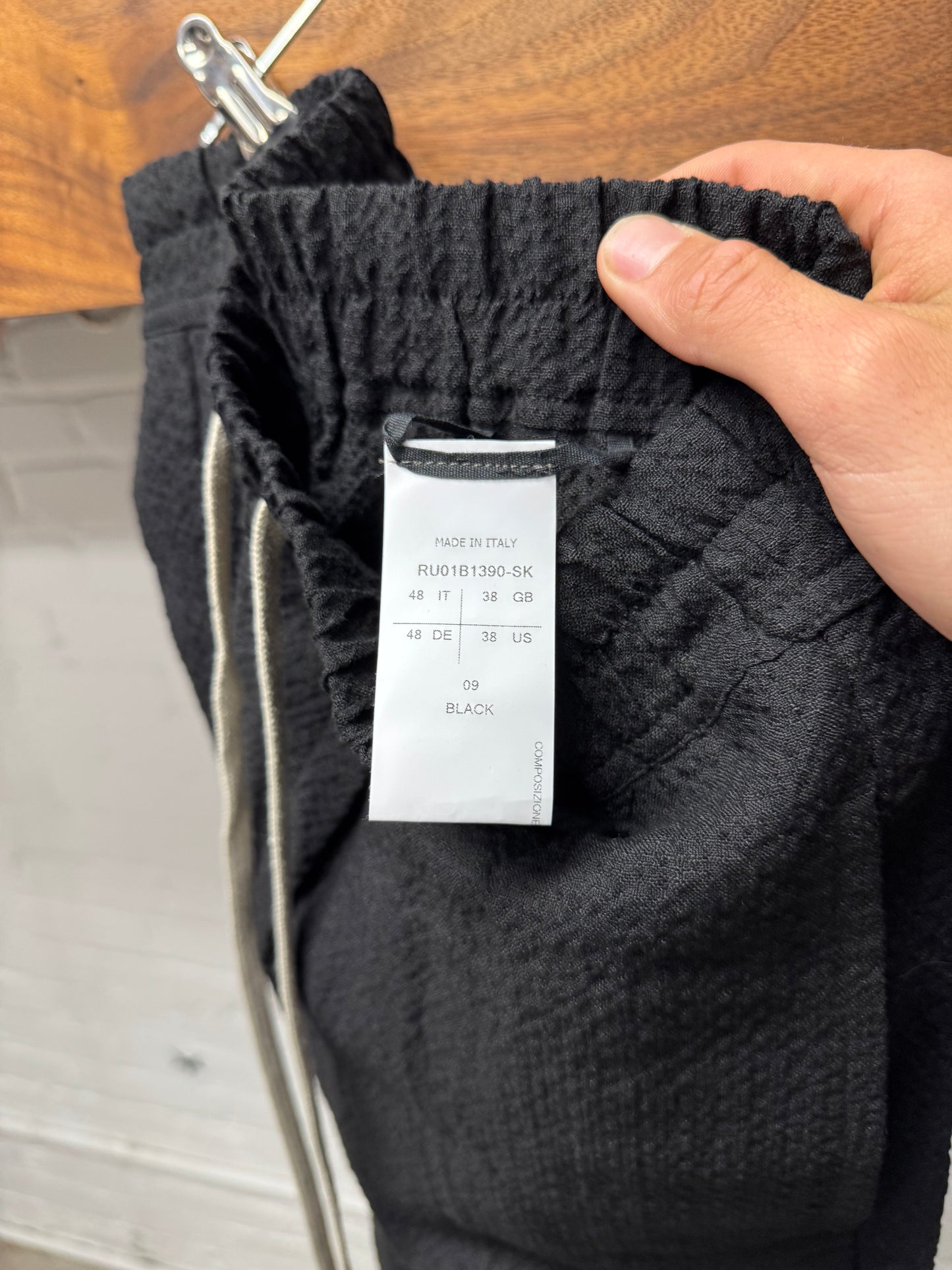 SS2022 Rick Owens ‘Fogachine’ Berlin Relaxed Black Drawstring Pants