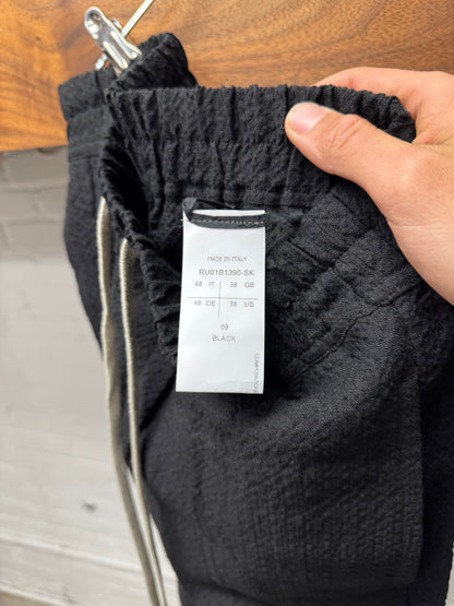 SS2022 Rick Owens ‘Fogachine’ Berlin Relaxed Black Drawstring Pants