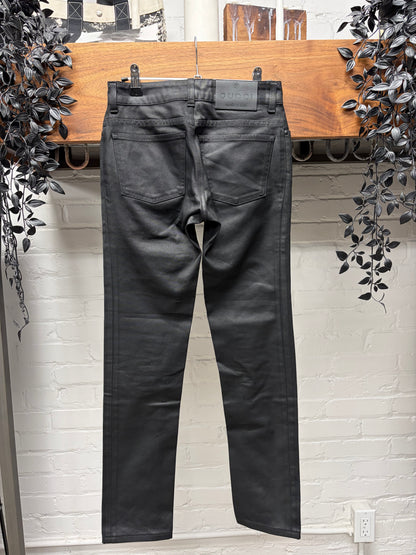 Gucci by Tom Ford Waxed Black Low Rise Skinny Jeans