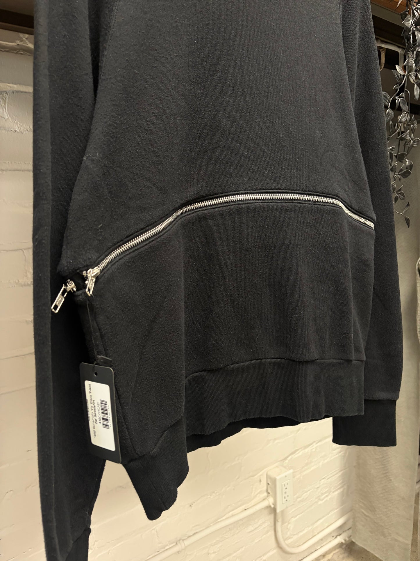 Yohji Yamamoto ‘Y’s’ Black ‘Waist Zip’ Sweatshirt