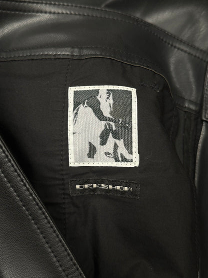 Rick Owens DRKSHDW Faux Leather Black Wide Leg Shorts