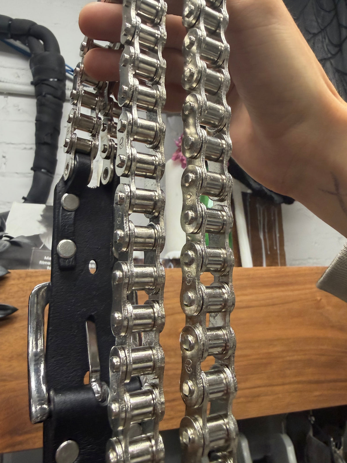 SS2010 Balmain by Christophe Decarnin’s ‘Bike Chain’ Black Leather Belt