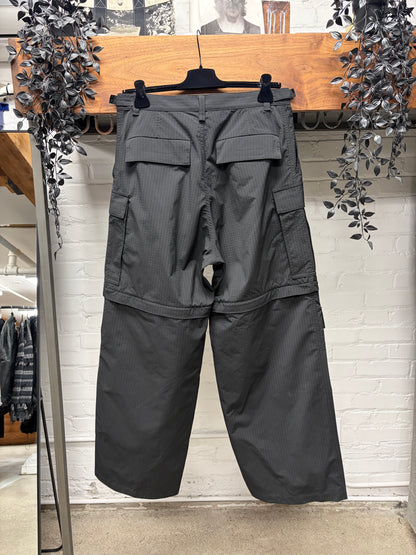 SS2024 Balenciaga ‘Sports Icon Logo’ Black Ripstop Convertible Cargo Pants