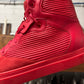 Balenciaga ‘Cote’ Pleated Red Leather High Top Sneakers