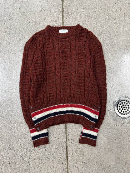 Thom Browne ‘Donegal Stripe’ Cable Knit Sweater