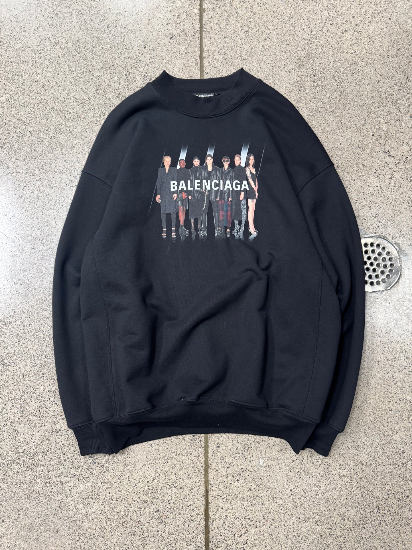 AW2020 Balenciaga ‘Models’ Black Oversized Sweatshirt