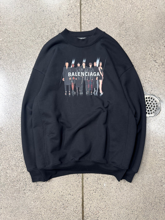 AW2020 Balenciaga ‘Models’ Black Oversized Sweatshirt