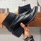 Helmut Lang ‘Backzip’ Pointed Toe Calfskin Leather Boots