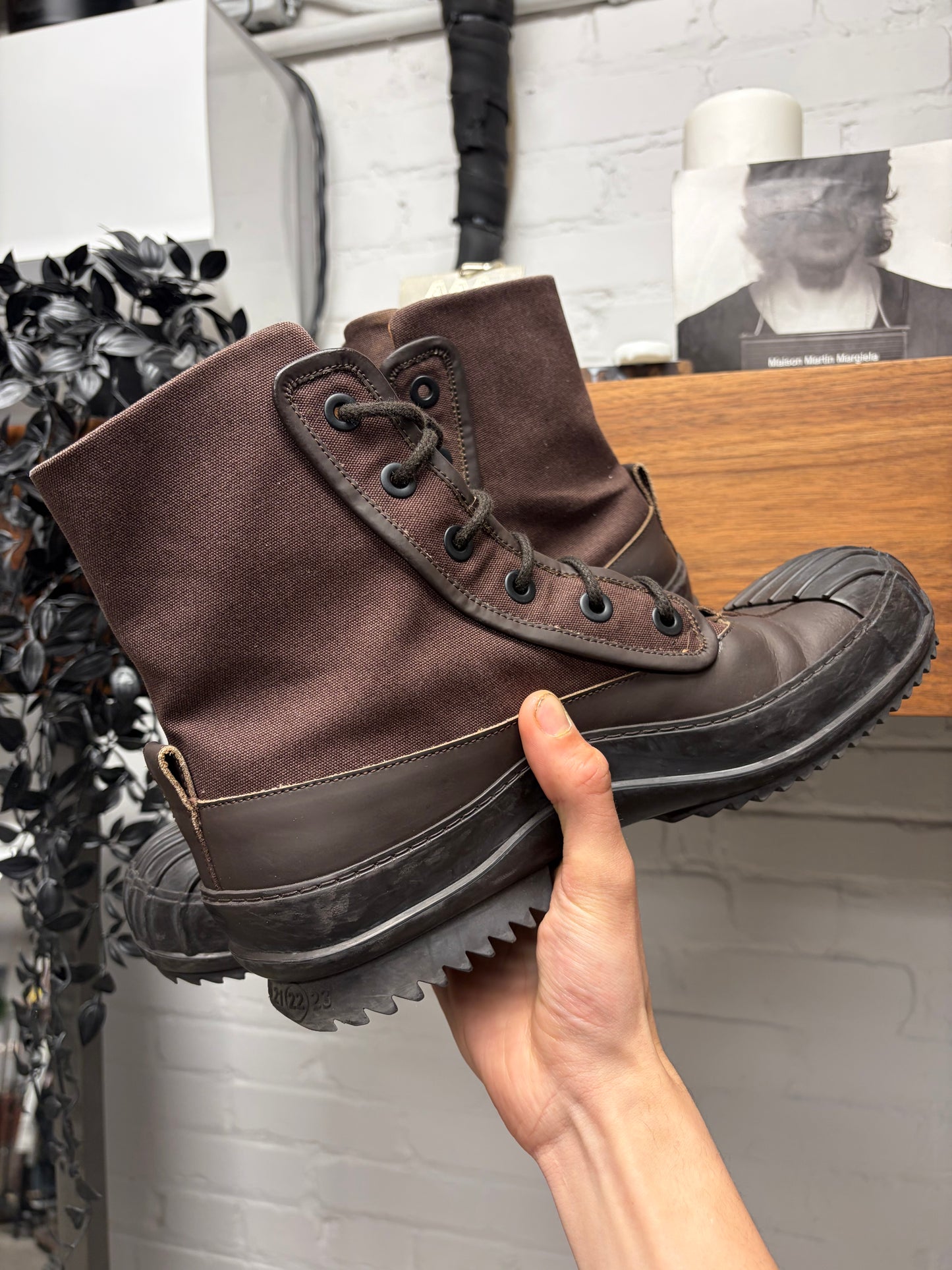 Maison Margiela Brown Canvas ‘Duck Hunting’ Boots