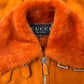 AW1995 Gucci by Tom Ford Orange Shearling Lined Suede Belted Jacket