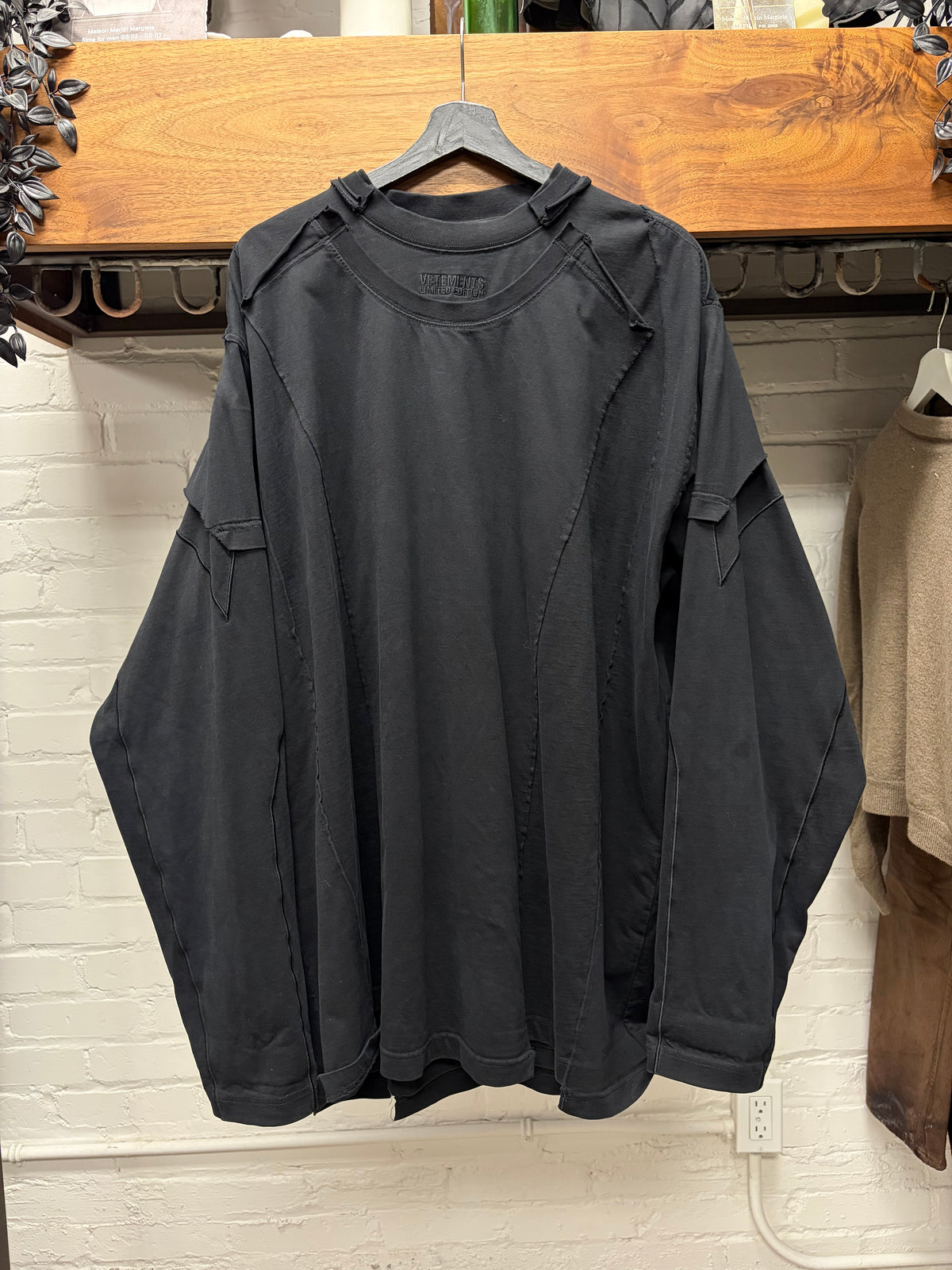 Vetements Reconstructed Hybrid Black Oversized Sweatshirt