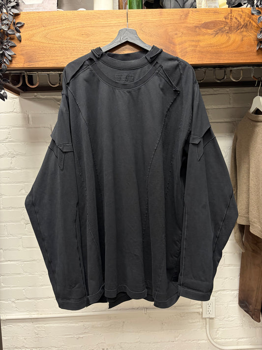 Vetements Reconstructed Hybrid Black Oversized Sweatshirt