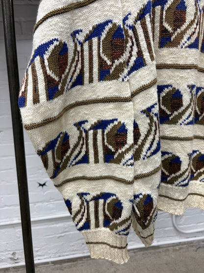 Vintage 1990s Christian Dior Patterned Knit Sweater
