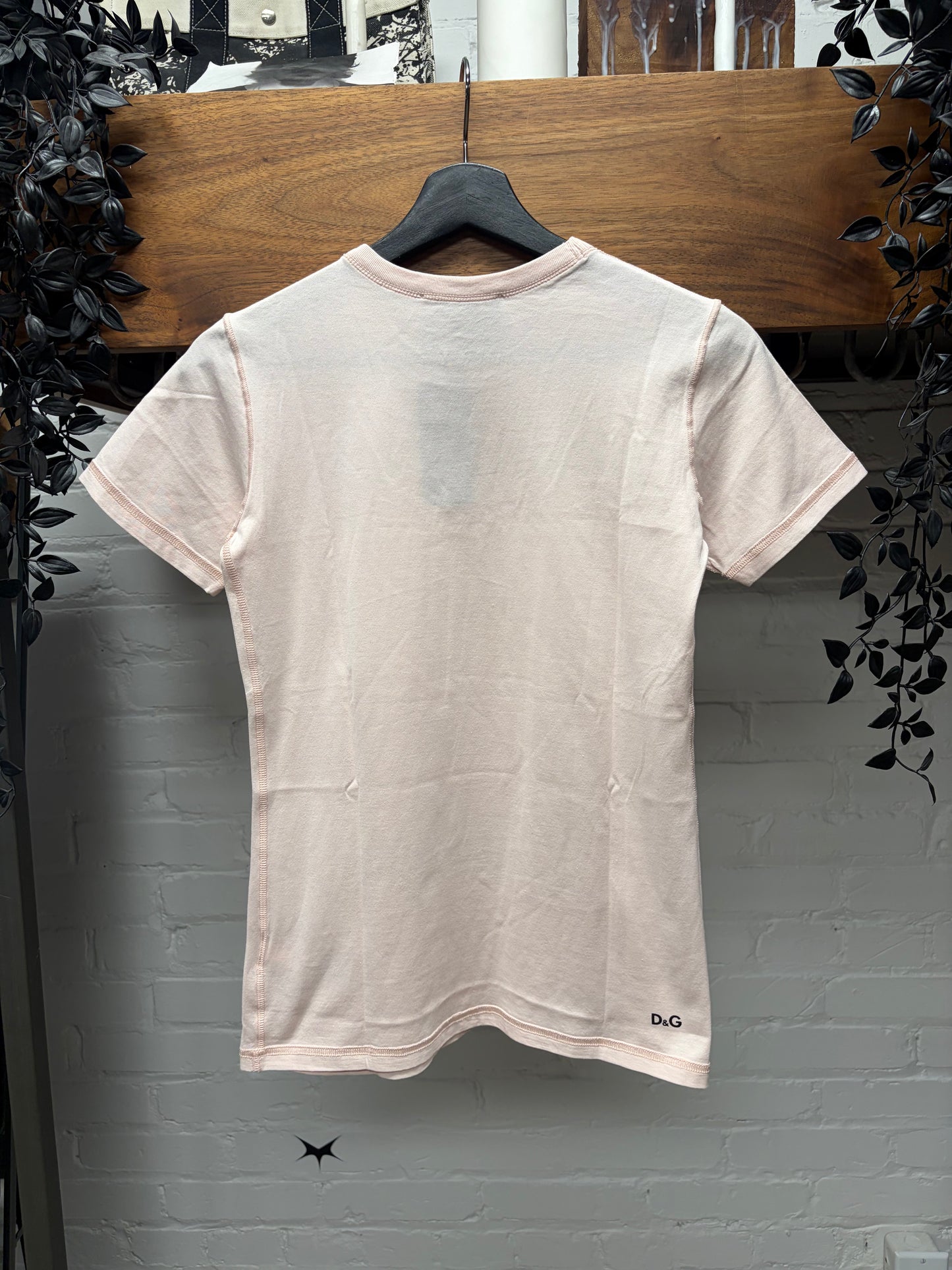 2000s Dolce & Gabbana ‘Paradiso’ Faded Pink Graphic T-Shirt