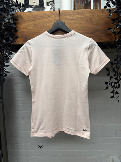 2000s Dolce & Gabbana ‘Paradiso’ Faded Pink Graphic T-Shirt