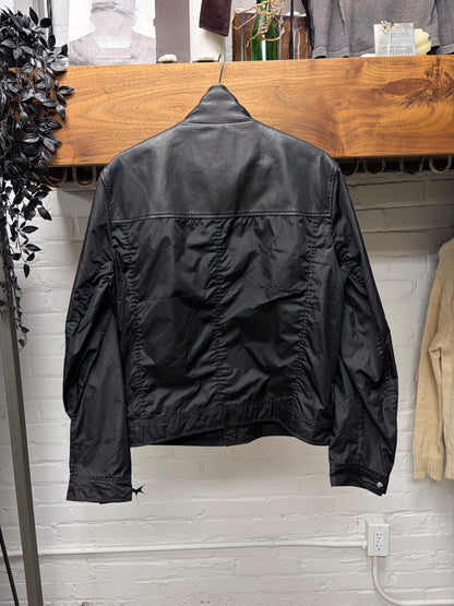 Prada Black Lambskin Leather/Nylon Hybrid Jacket