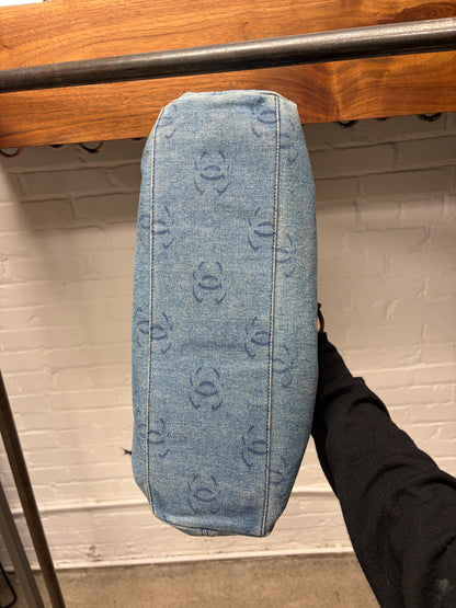 2002 Chanel ‘Cruise’ Denim CC Interlock Monogram Hobo Bag