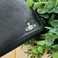 Vivienne Westwood Orb Logo Black Leather Long Wallet