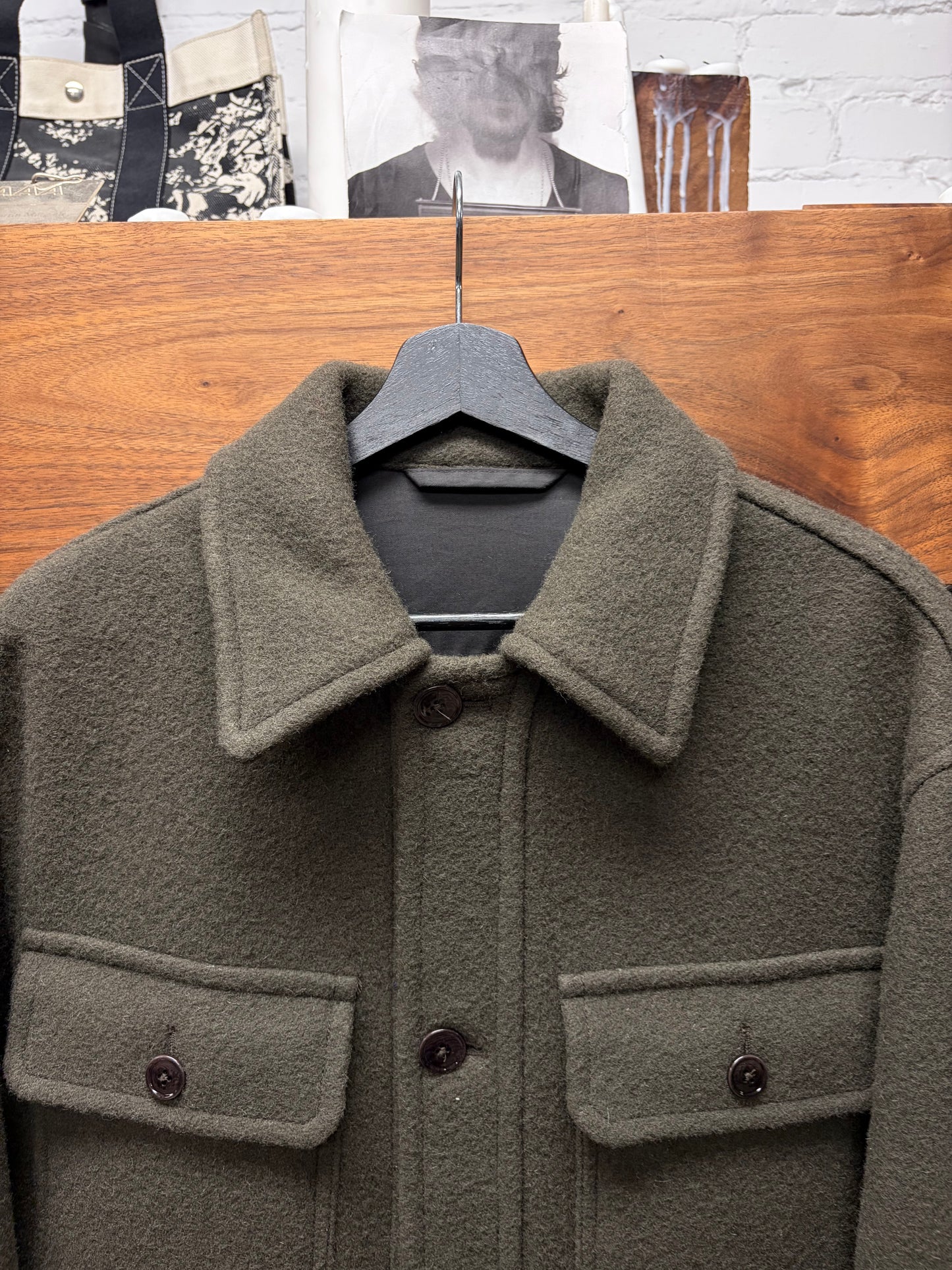 Lemaire Heavyweight Dark Brown Wool ‘Hunting’ Jacket