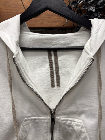 SS2020 Rick Owens Chalk White ‘Jason’ Zip Up Hoodie