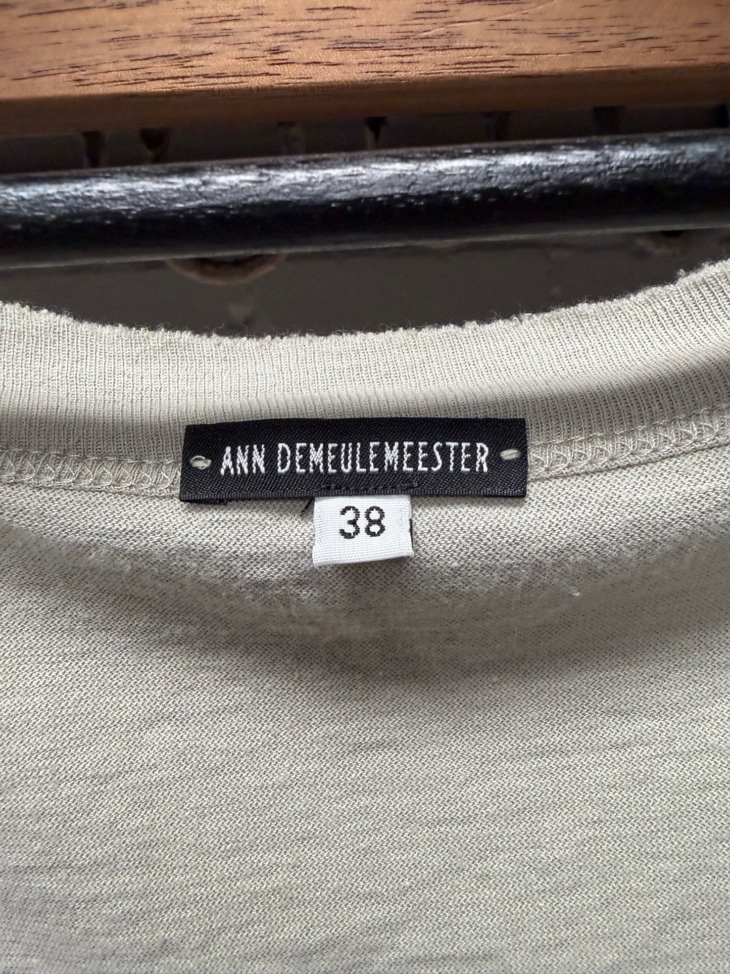 Ann Demeulemeester ‘Je Ris’ Scoop Neck Cotton Bondage T-Shirt