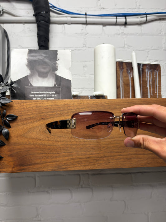 Gucci Purple/Gold Tortoiseshell  Rimless Sunglasses