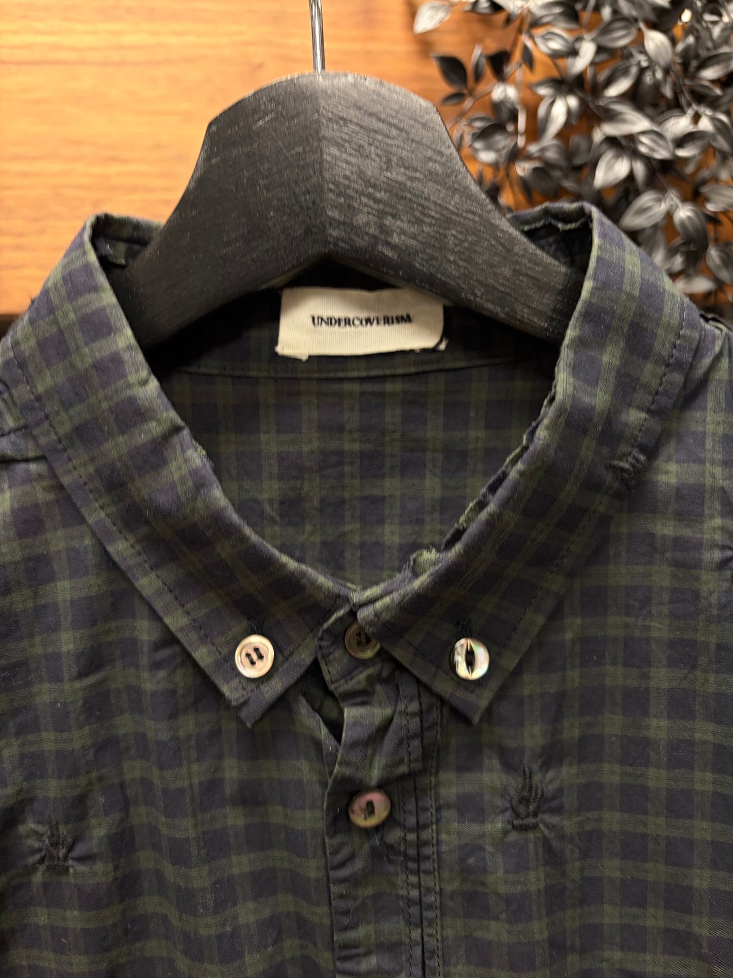 SS2013 Undercover ‘Middle Finger’ Plaid Short Sleeve Collared Shirt