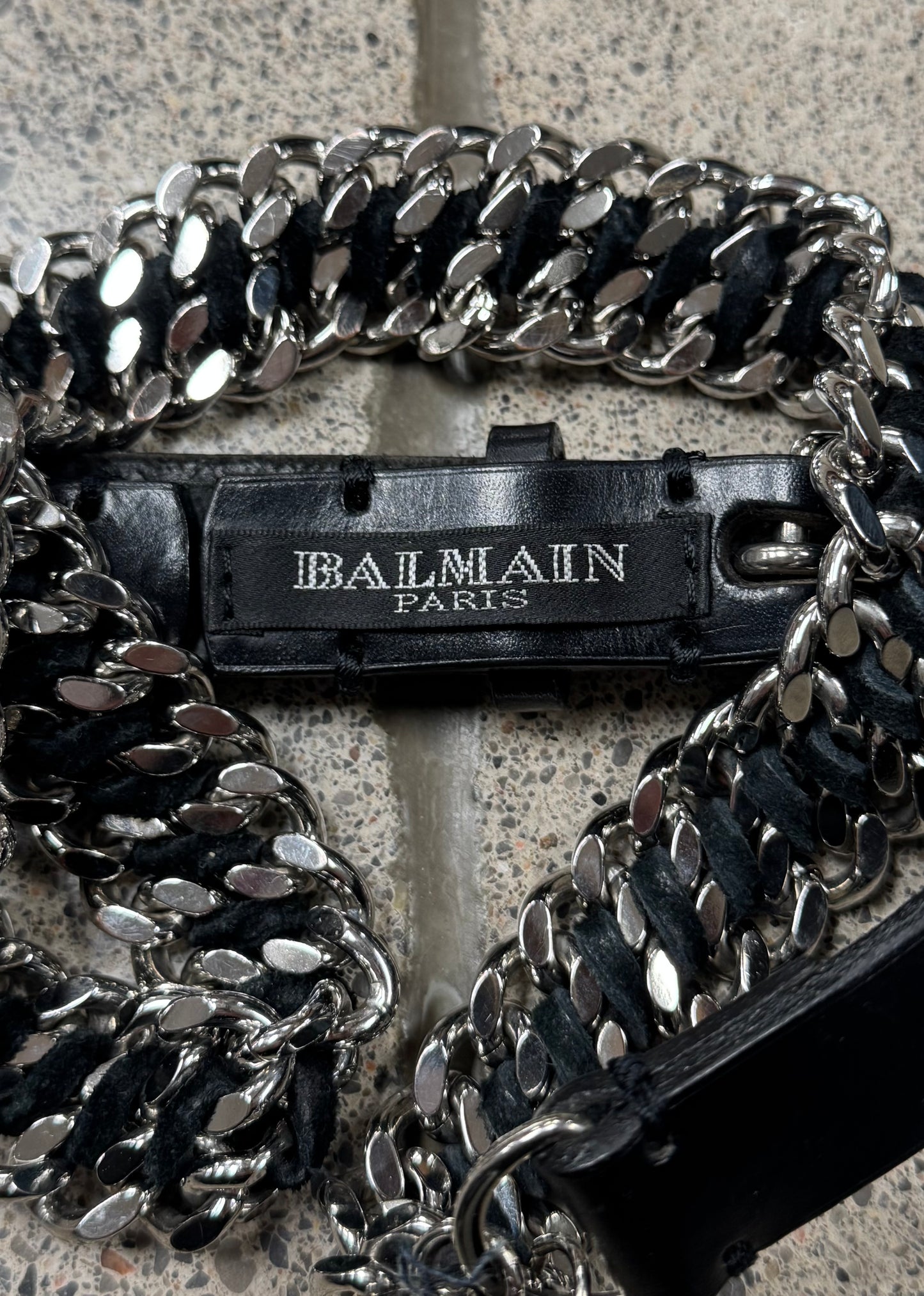 AW2010 Balmain ‘Heavy Metal’ Chain Link Leather Belt