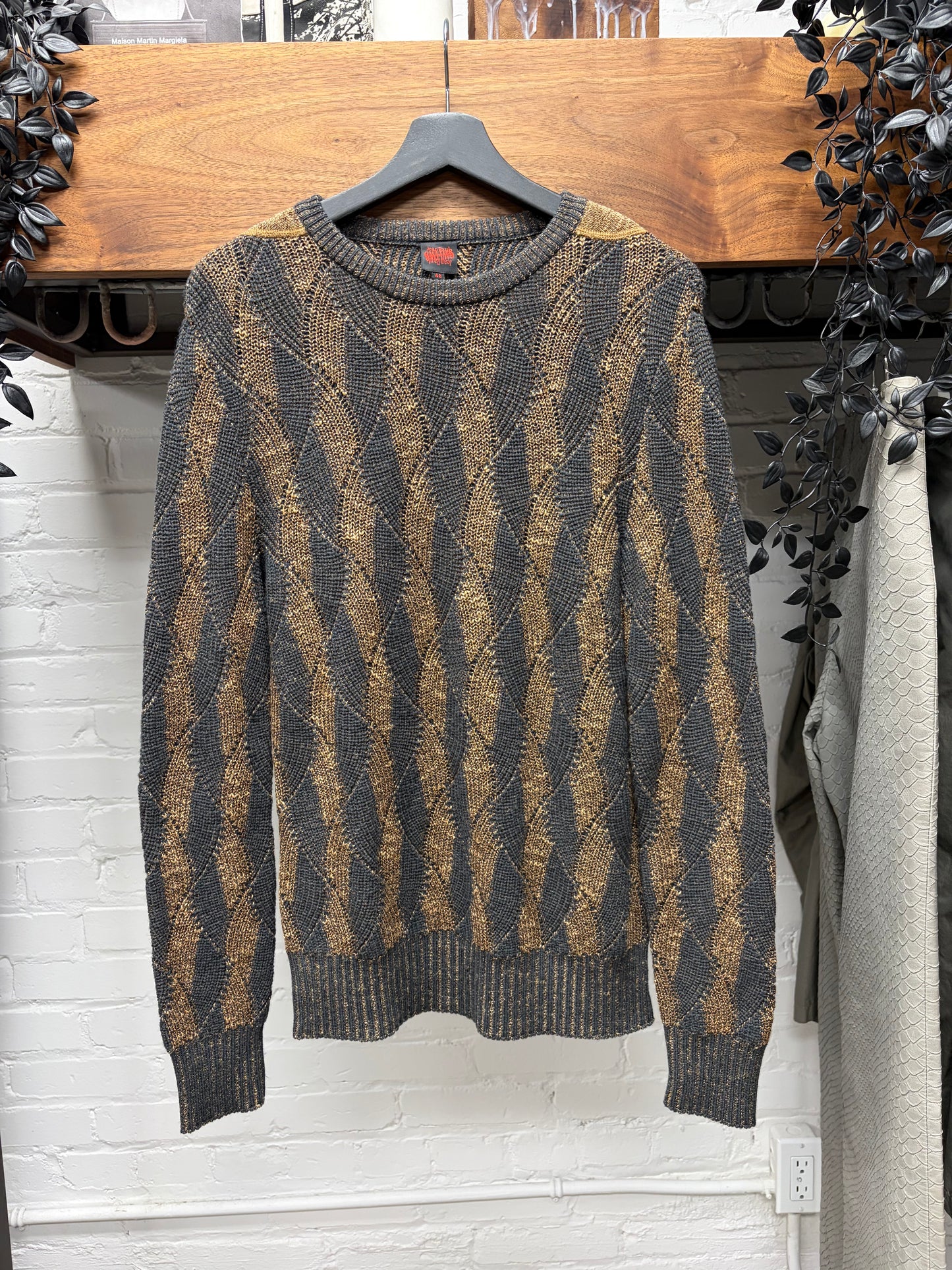 Vintage Jean Paul Gaultier Tonal ‘Diamond Patterned’ Brown Knit Sweater