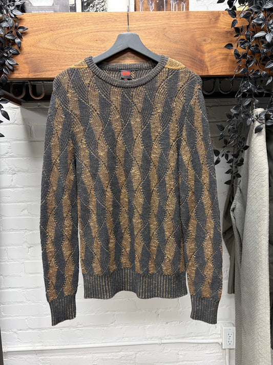 Vintage Jean Paul Gaultier Tonal ‘Diamond Patterned’ Brown Knit Sweater