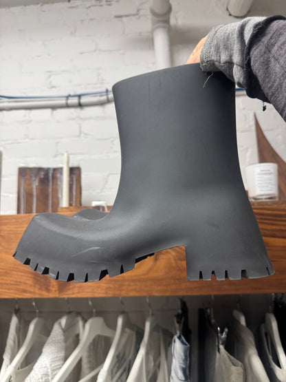Balenciaga ‘Trooper’ Square Toe Rubber Combat Boots