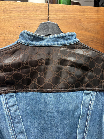 SS2004 Gucci by Tom Ford ‘Bamboo Belted’ Blue Denim Jacket with Bondage Lace Back Detailing