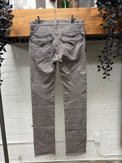 SS2009 Number (N)ine ‘The Lonesome Heroes’ Pinstripe Brown Skinny Jeans