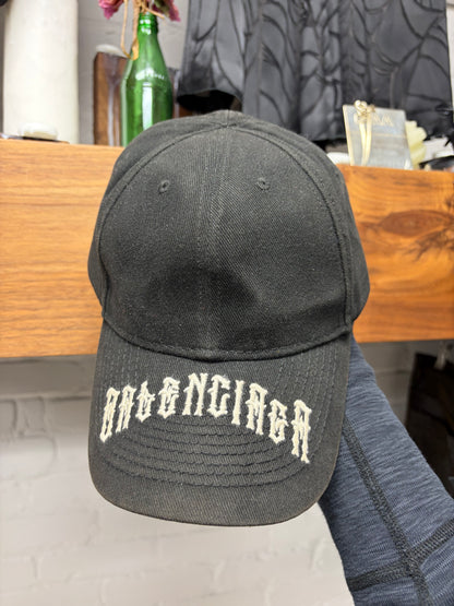 Balenciaga ‘Metal Logo’ Embroidered Black Baseball Cap