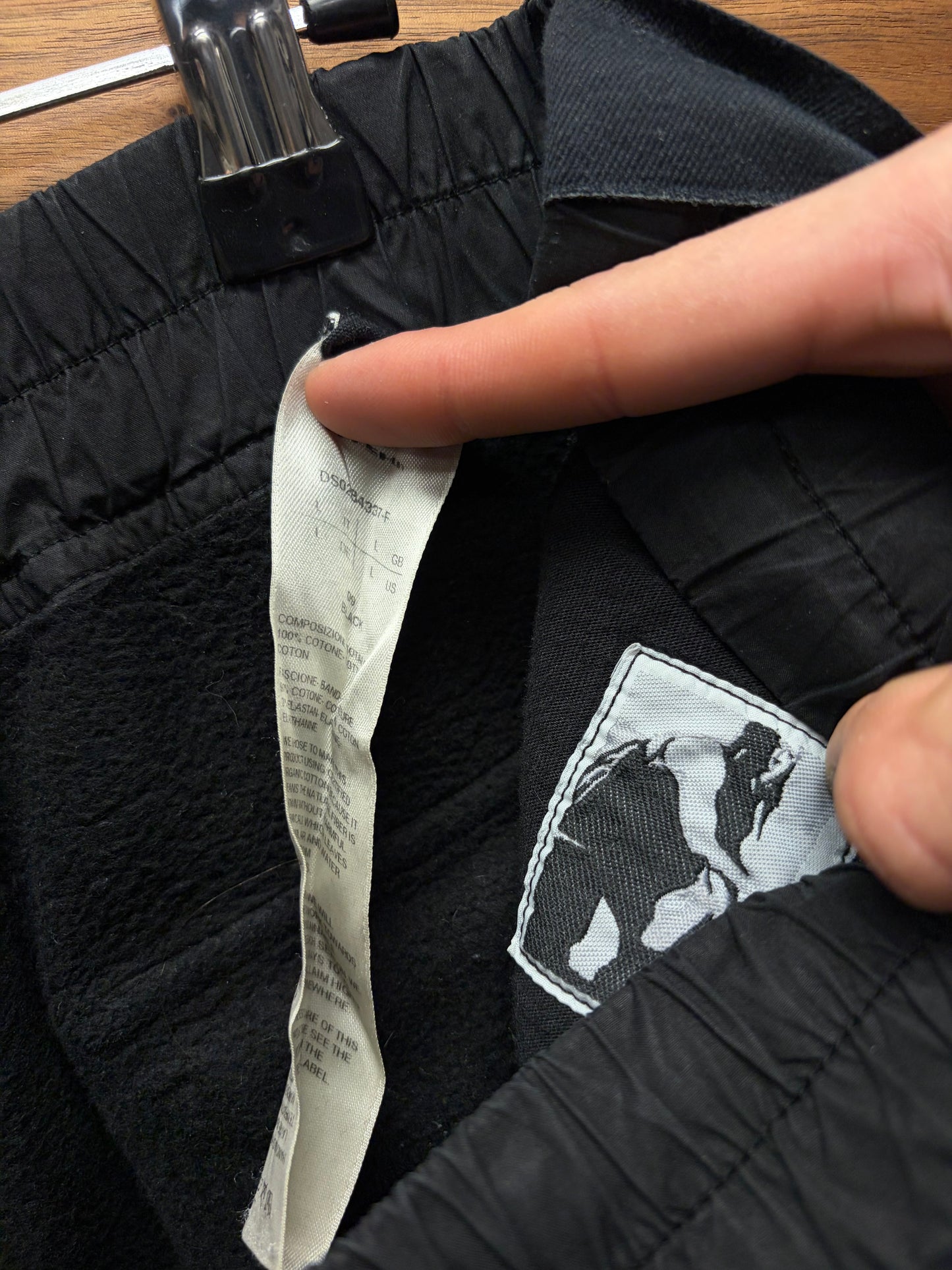 Rick Owens ‘Berlin’ Straight Cut Black Cotton Drawstring Sweatpants