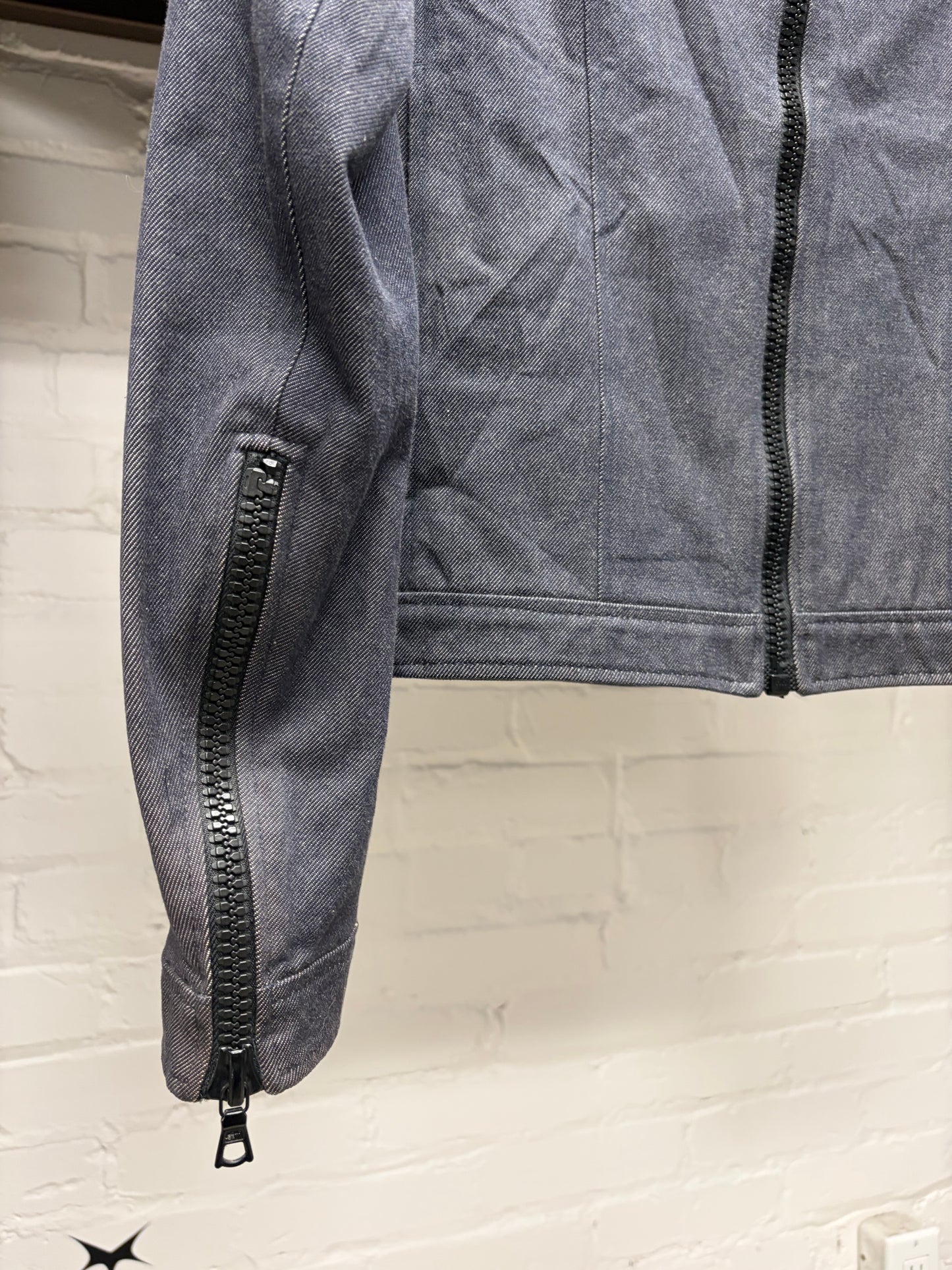 Vintage Miu Miu Denim Trucker Jacket with Zipper Detachable Sleeves