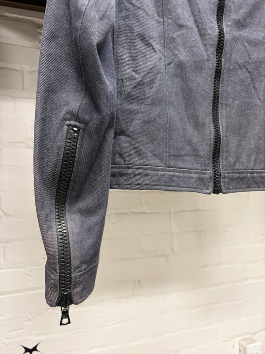 Vintage Miu Miu Denim Trucker Jacket with Zipper Detachable Sleeves