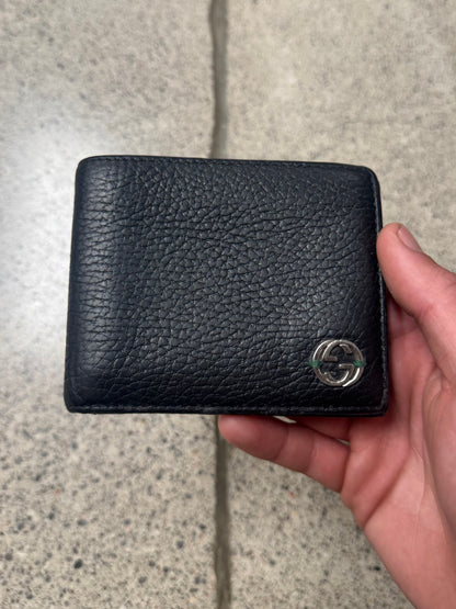 Gucci Calfskin Leather GG Interlock Logo Wallet