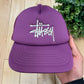 Stussy Purple/White Logo Mesh Trucker Hat