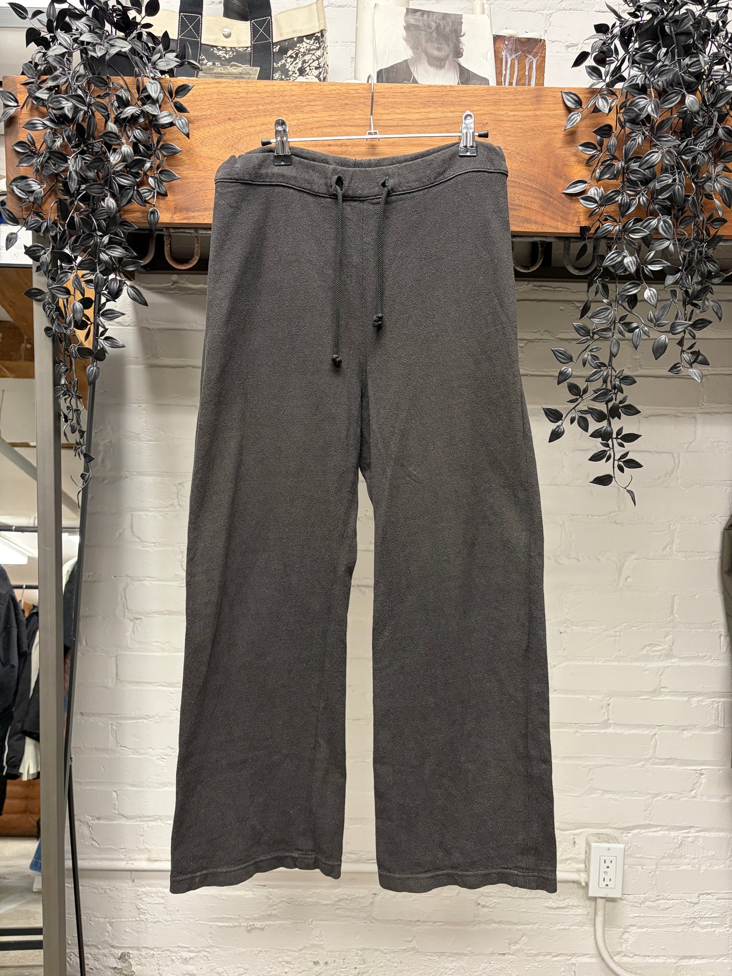 Yohji Yamamoto Relaxed Black Cotton Wide Leg Sweatpants
