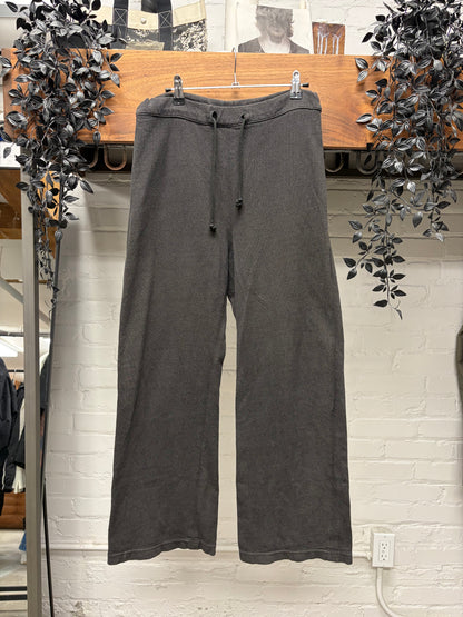 Yohji Yamamoto Relaxed Black Cotton Wide Leg Sweatpants